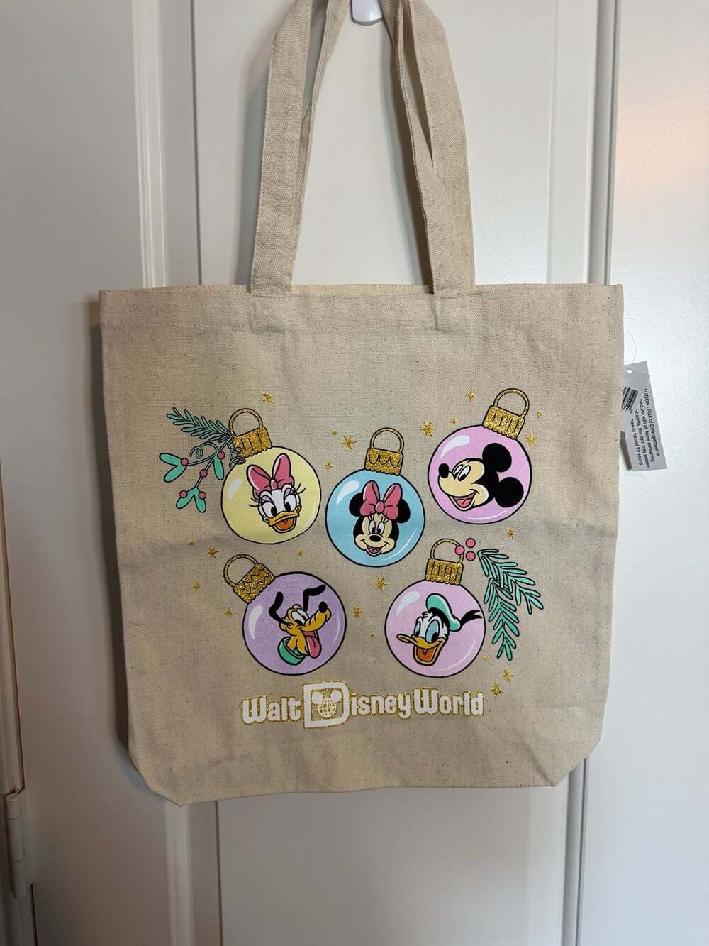 Walt Disney World Holiday Character Ornament Canvas Tote Bag